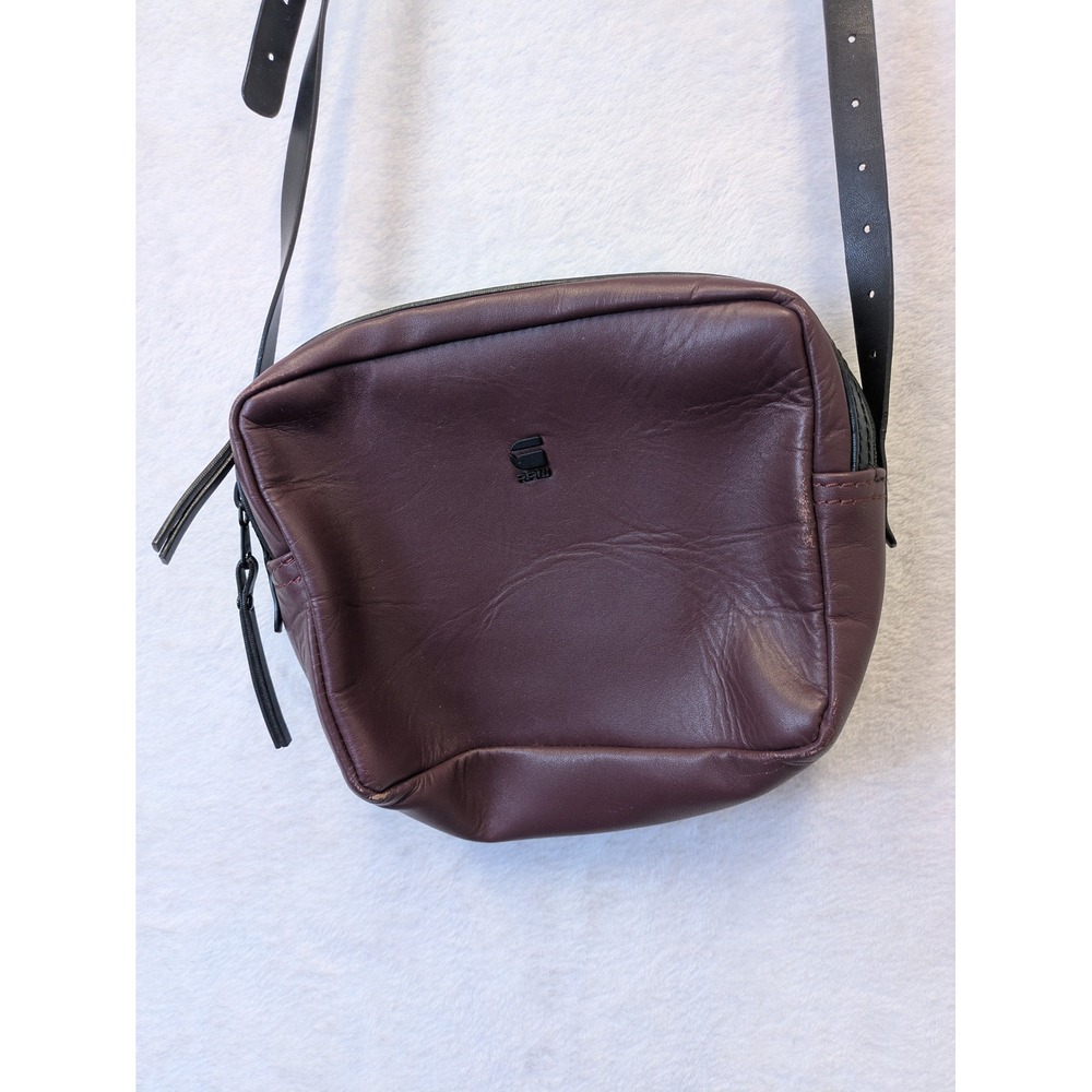 G Star Raw Leather‎ Crossbody Bag Burgundy Small Shoulder Bag